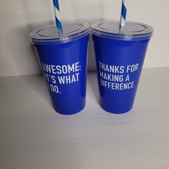 Set of 2 Blue 16oz Cups with Positive Sayings - Picture 5 of 8